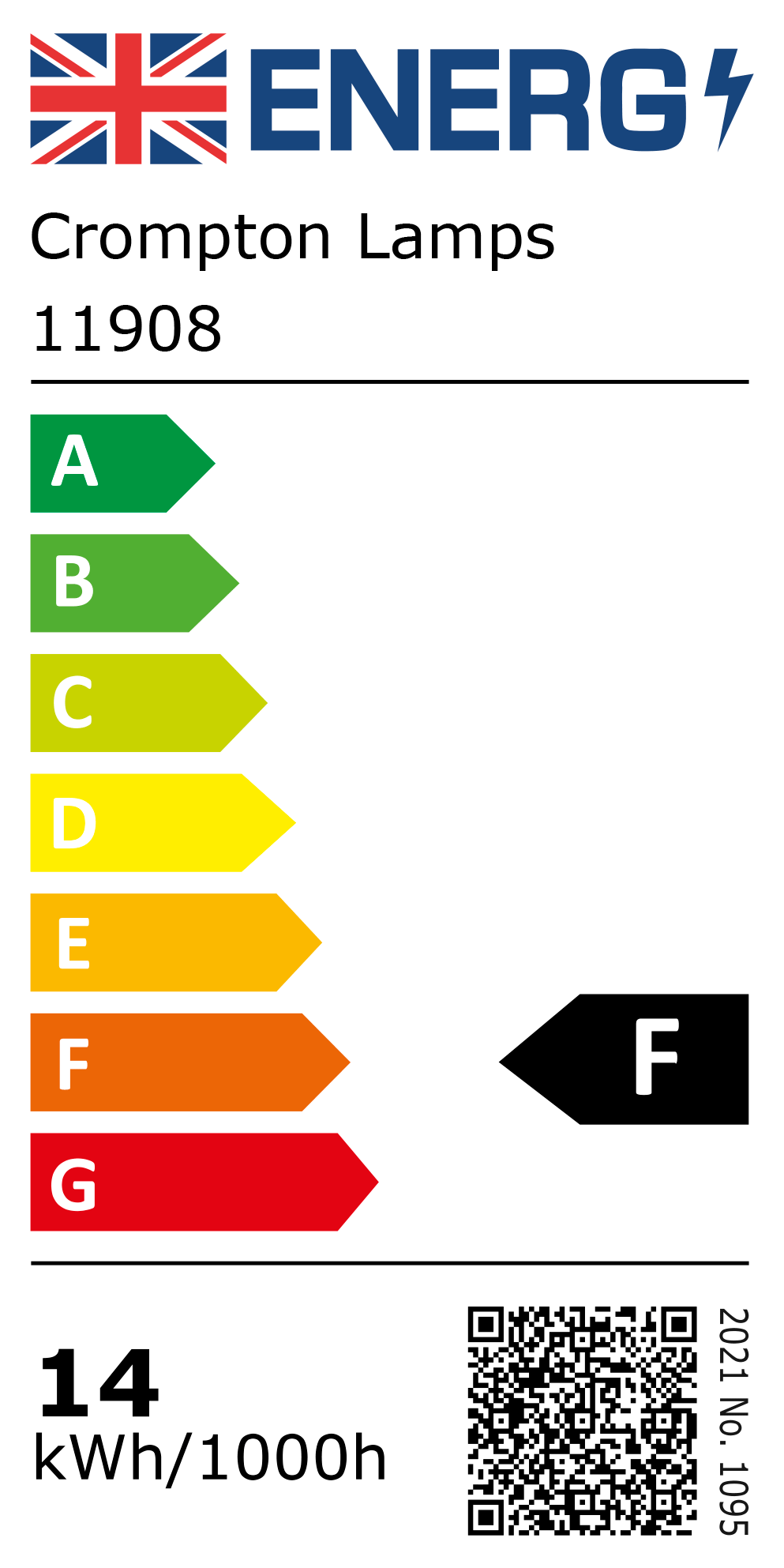 New 2021 Energy Rating Label: Stock Code 11908