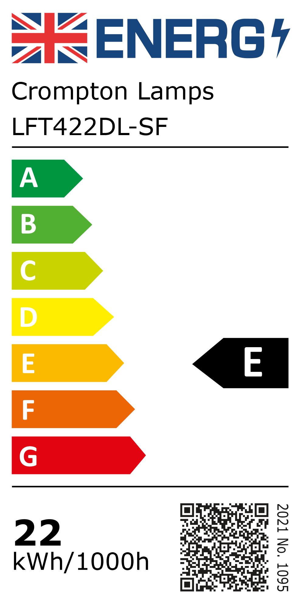 New 2021 Energy Rating Label: Stock Code LFT422DL-SF