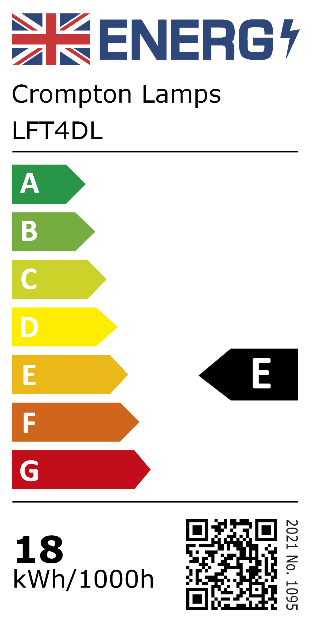 New 2021 Energy Rating Label: Stock Code LFT4DL